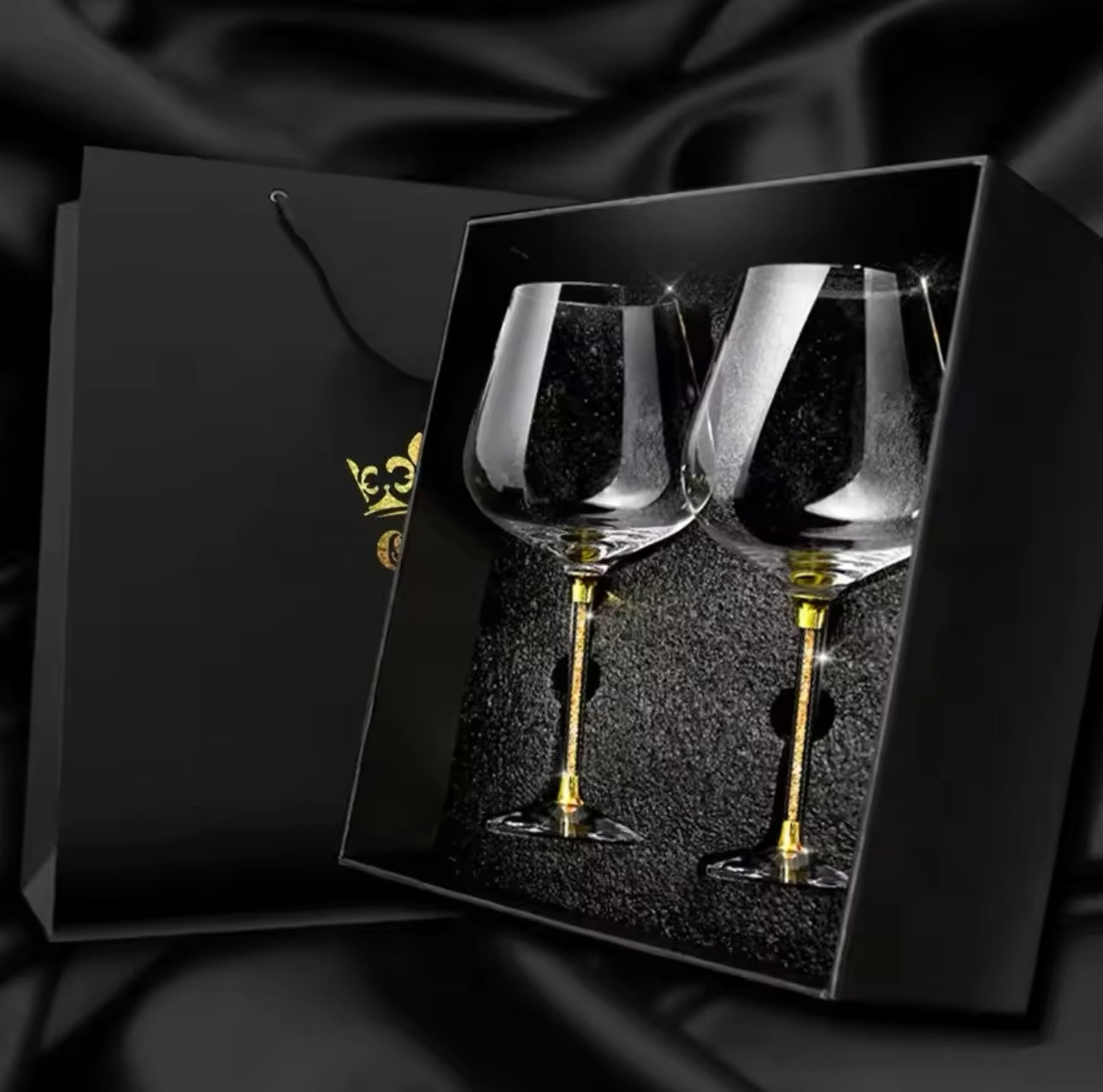 2pcs Light Luxury High-end Crystal Cup Red Wine Glass Set