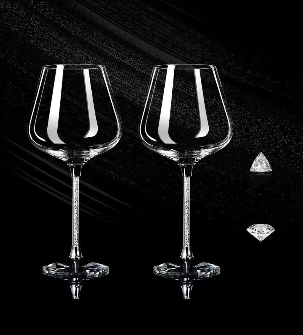 2pcs Light Luxury High-end Crystal Cup Red Wine Glass Set