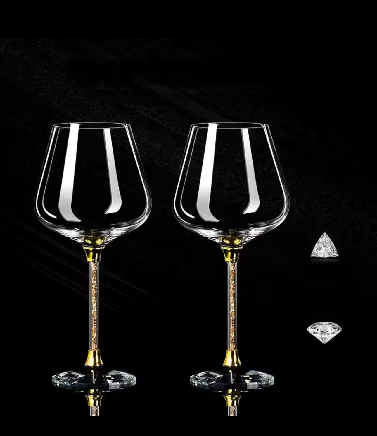 2pcs Light Luxury High-end Crystal Cup Red Wine Glass Set