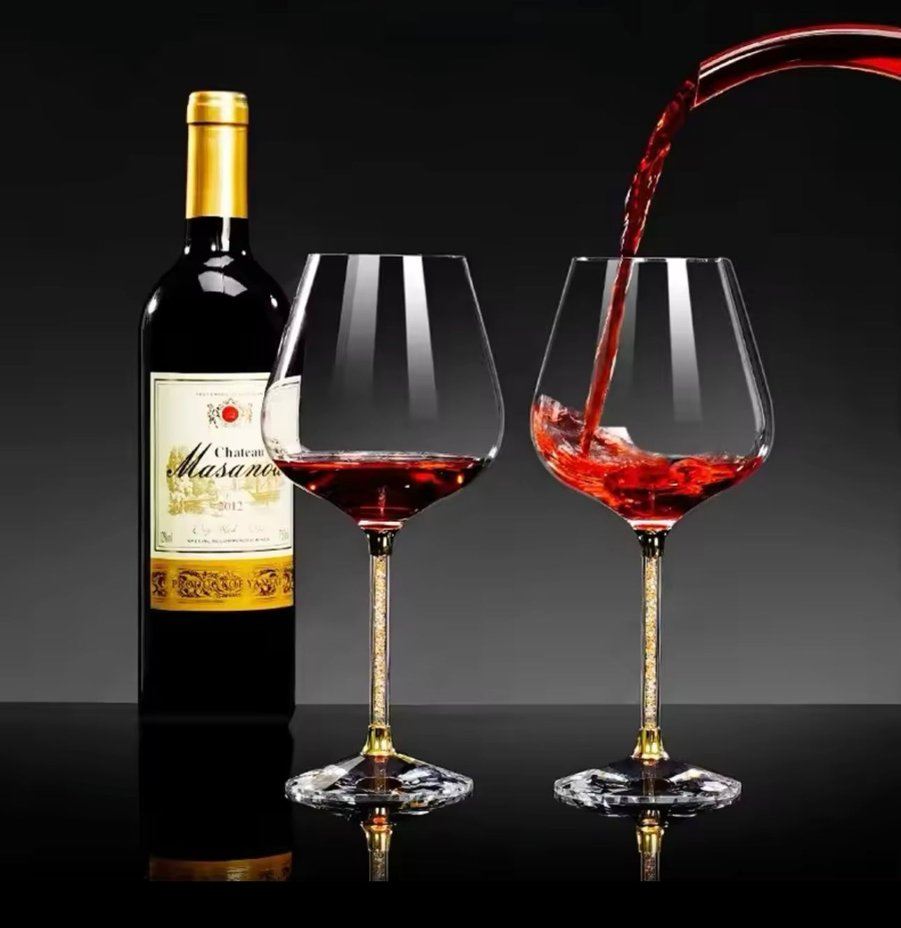 2pcs Light Luxury High-end Crystal Cup Red Wine Glass Set