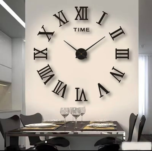 3D Acrylic Digital Wall Clock Roman Numerals Design Mirror Wall Clock