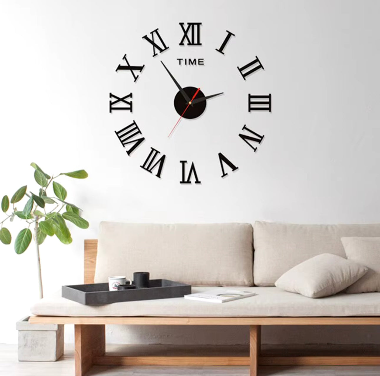 3D Acrylic Digital Wall Clock Roman Numerals Design Mirror Wall Clock