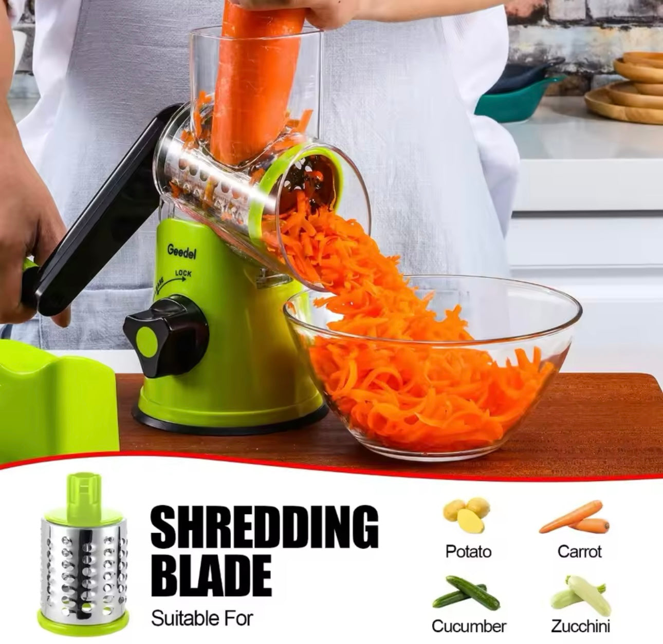 Rotary Grater 3 In 1 Slicing Grater Drum Grater Vegetables Cutter With Handle Manual Rotary Cheese Kitchen Shredder Hand Drum